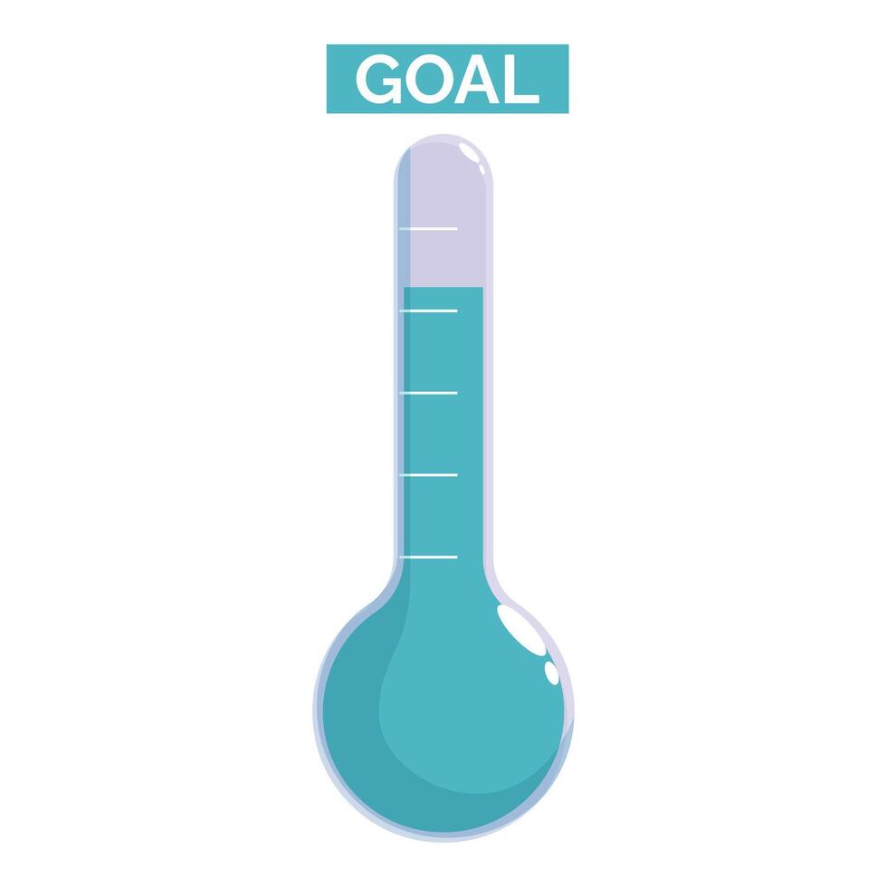 Thermometer showing progress towards reaching goal vector