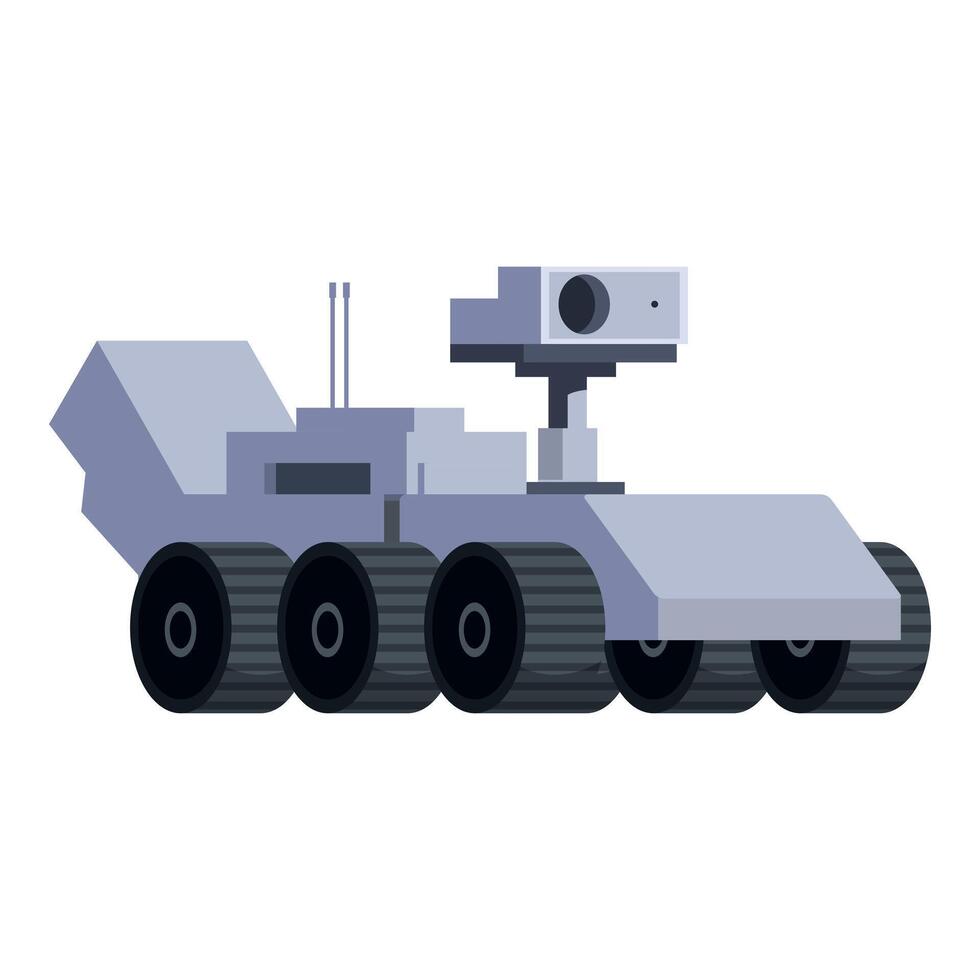 Autonomous rover exploring a new planet with advanced technology vector