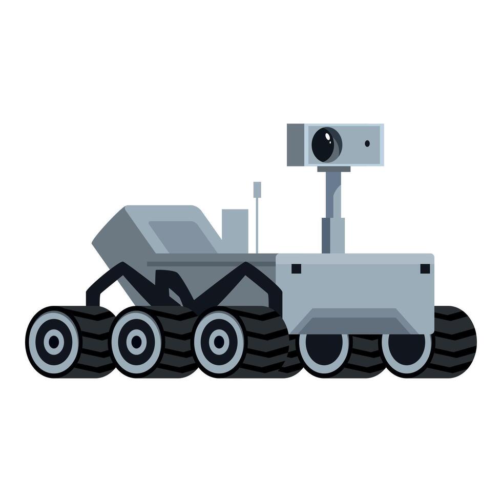 Modern rover exploring extraterrestrial planet surface with advanced technology vector