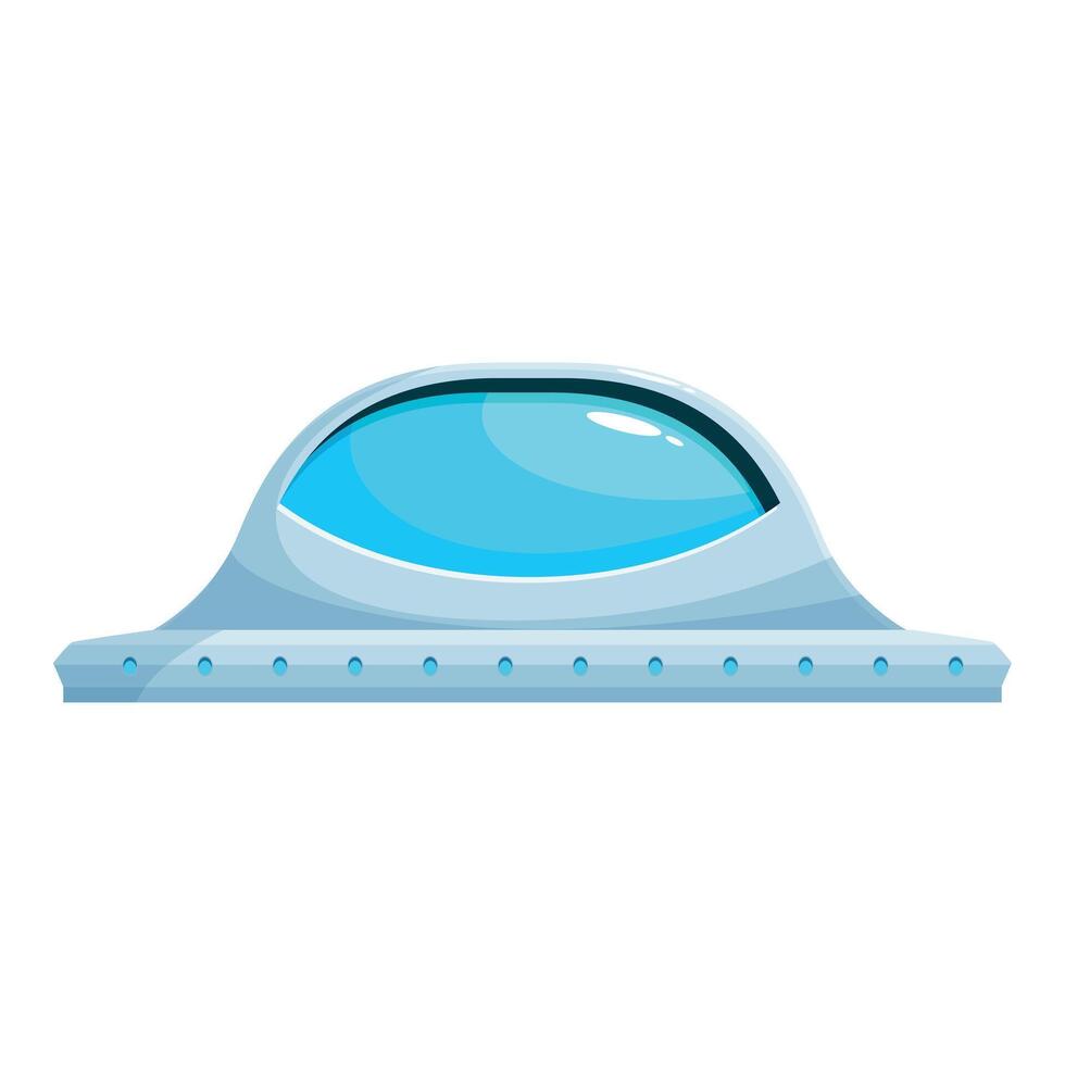 Cartoon ufo flying in the sky with blue window vector