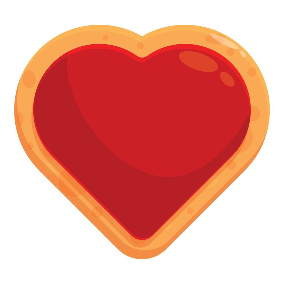 Heart shaped cookie filled with red jelly celebrating love and affection vector