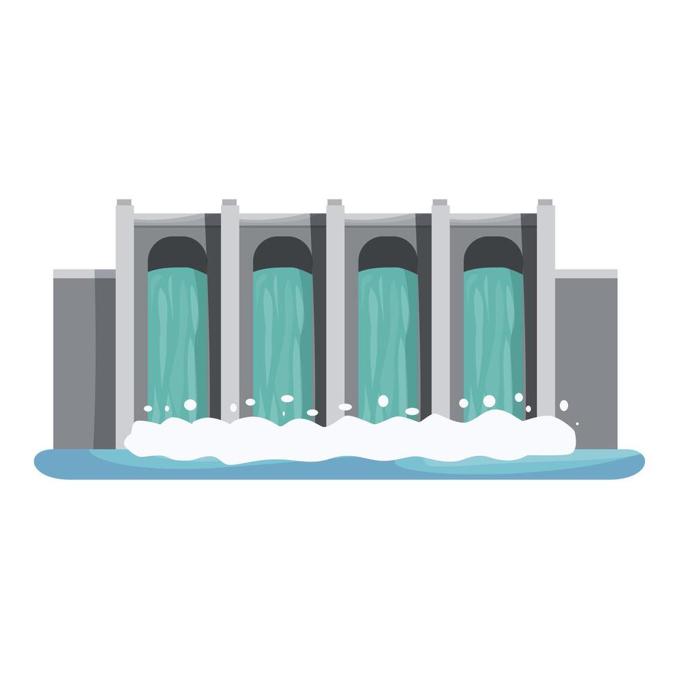 Hydroelectric dam generating clean energy and powering future vector