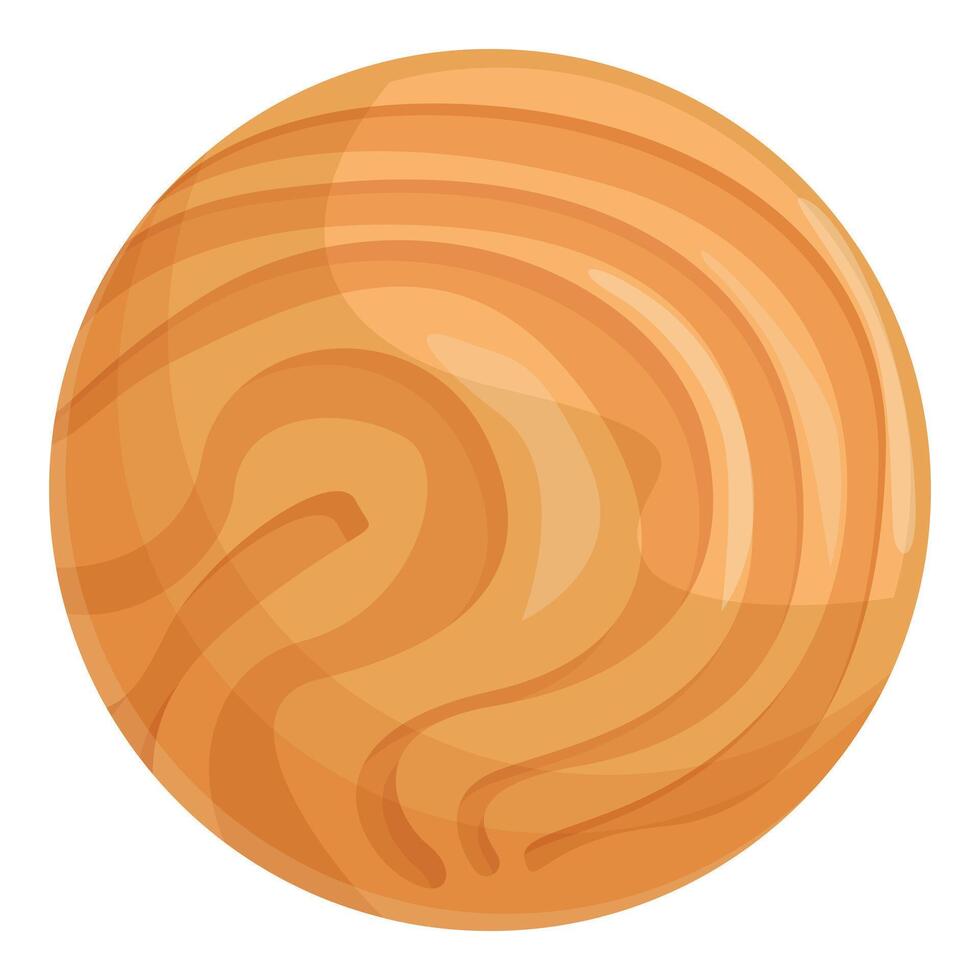 Round wooden sphere showing concentric rings and growth lines vector