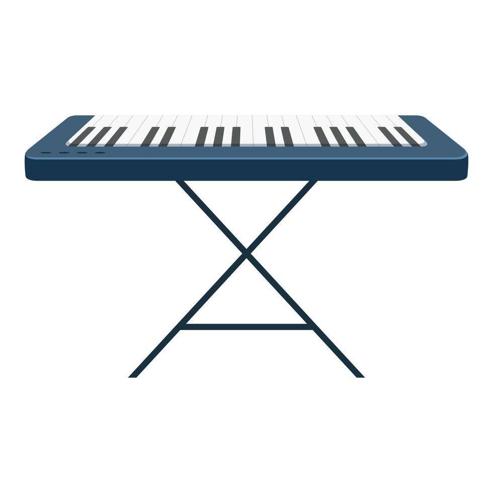 Modern electronic keyboard standing on x shaped stand vector