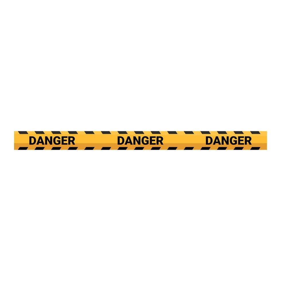 Yellow and black striped danger caution tape restricting access vector