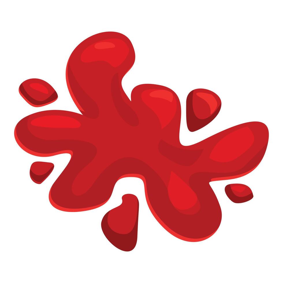 Red paint splashing on white background, messy and vibrant design vector
