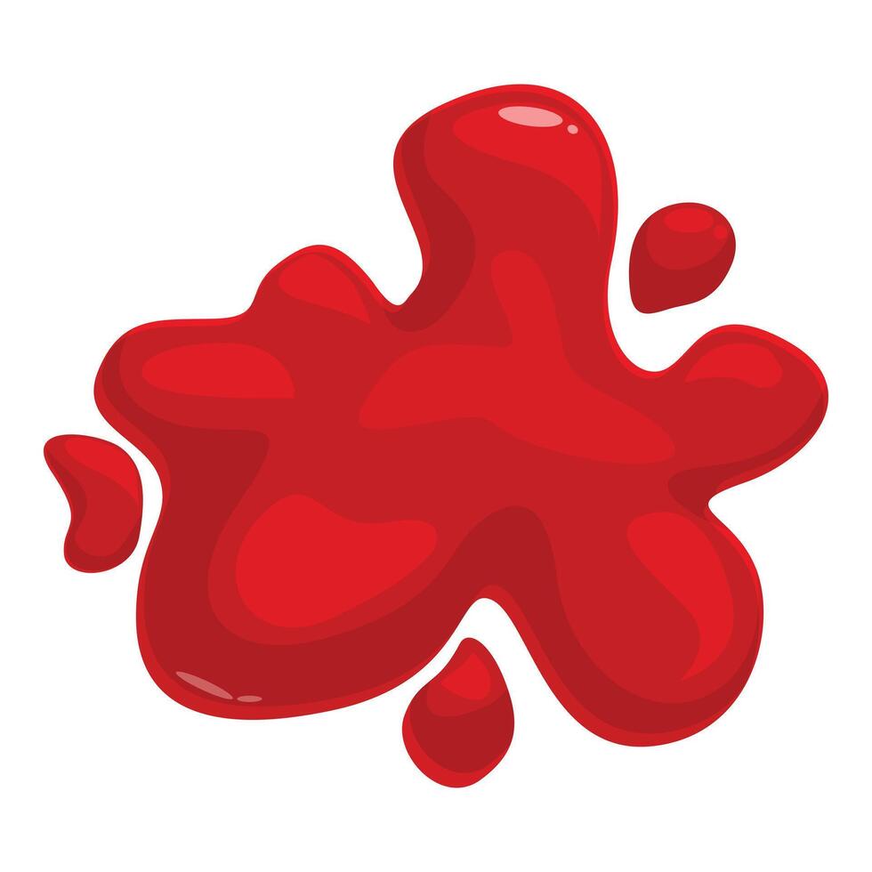 Red paint splashing on white background creating abstract shape vector