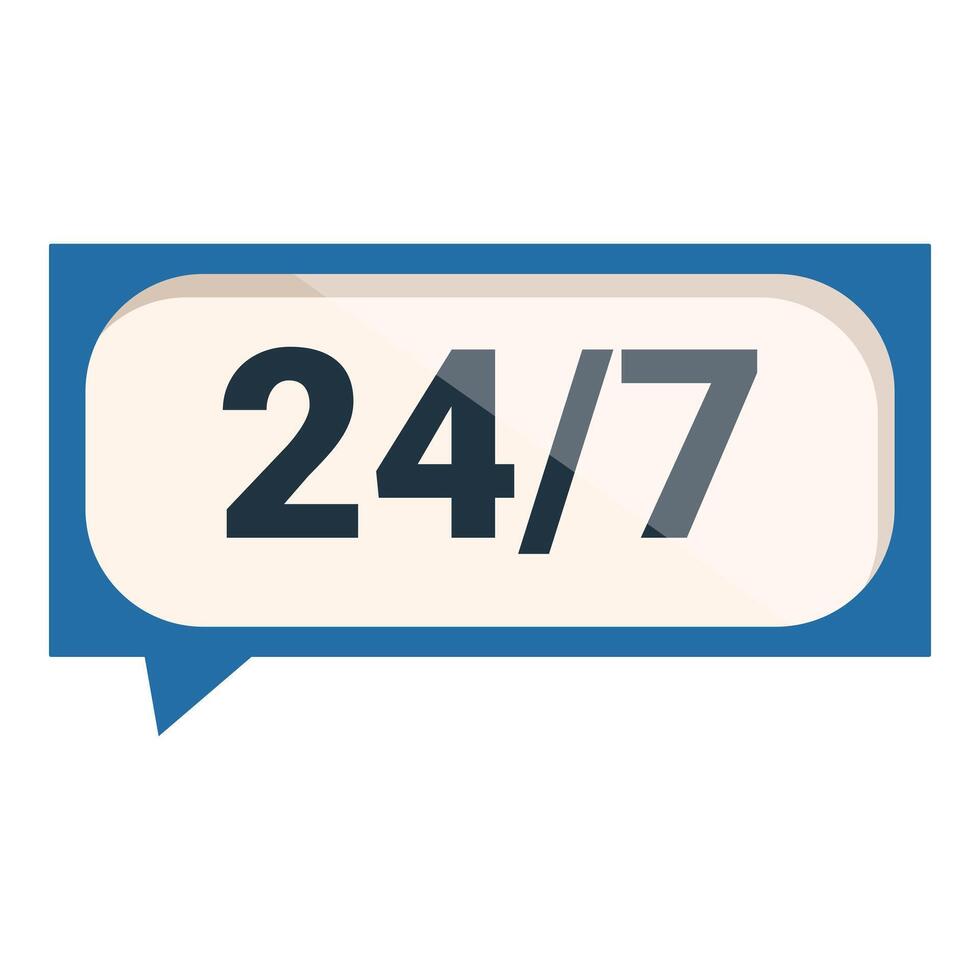 247 service available around the clock non stop assistance vector