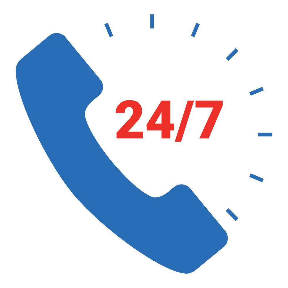 247 emergency phone service providing non stop assistance vector