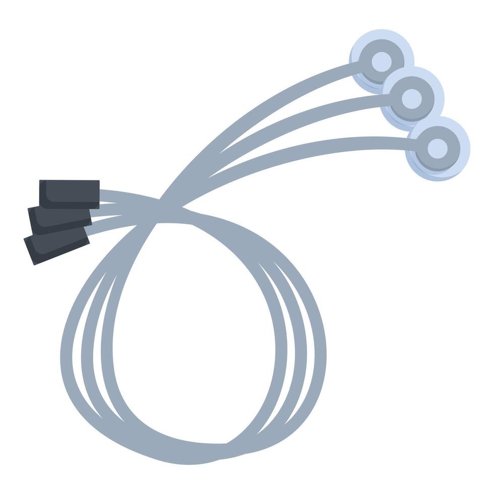 Electrocardiogram device measuring heart activity with sensors and cables vector
