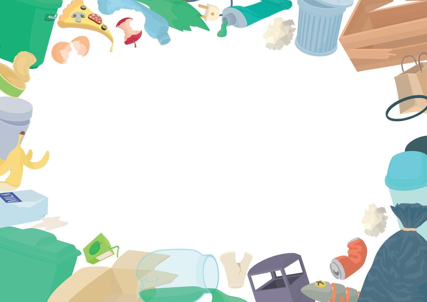 Garbage frame inviting recycling and waste management awareness vector