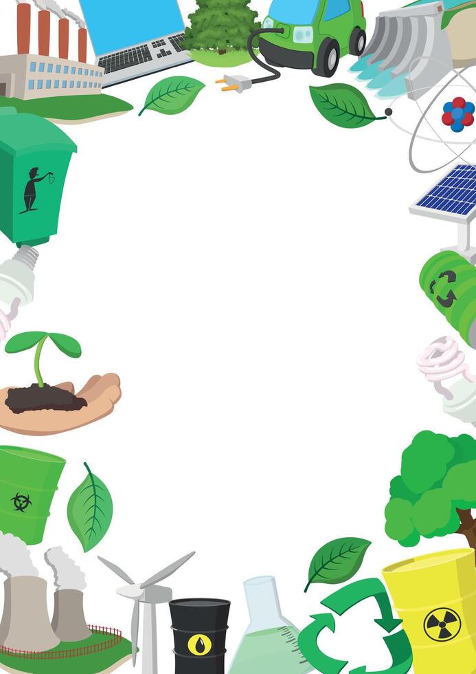 Eco friendly environment promoting sustainable practices and renewable energy vector