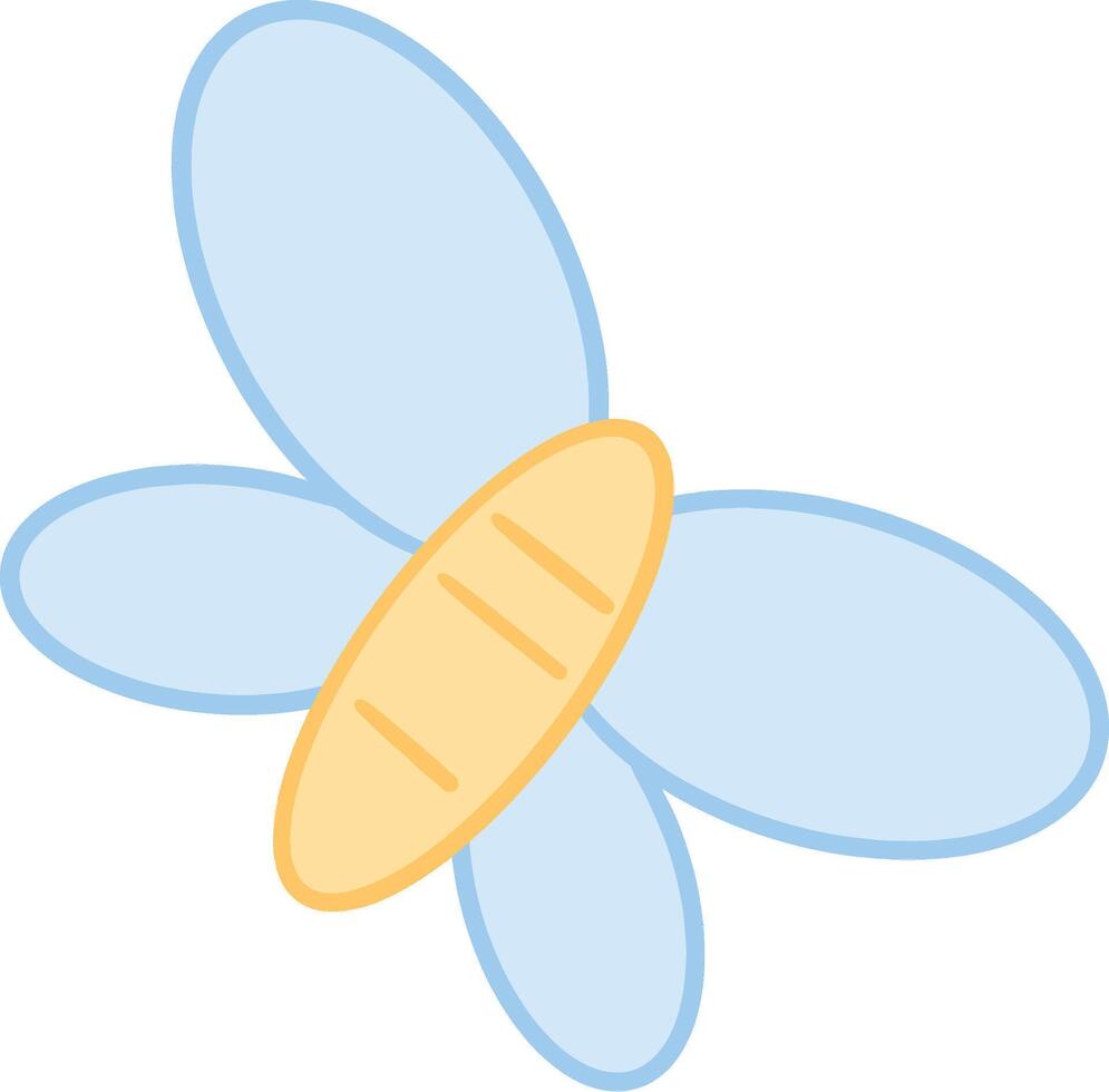 a cartoon butterfly with a yellow and blue wing vector