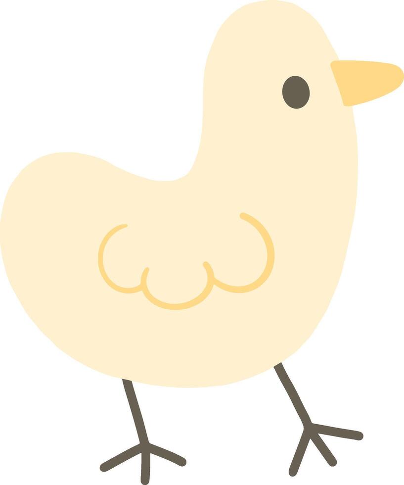 a cartoon chicken with a white body and black feet vector