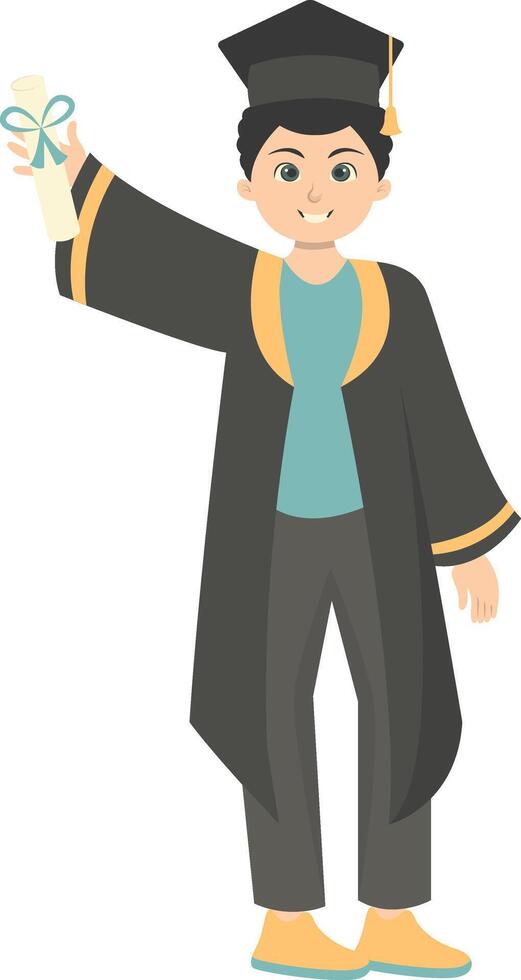 Illustration of People Graduation From University Isolated on White Background. vector