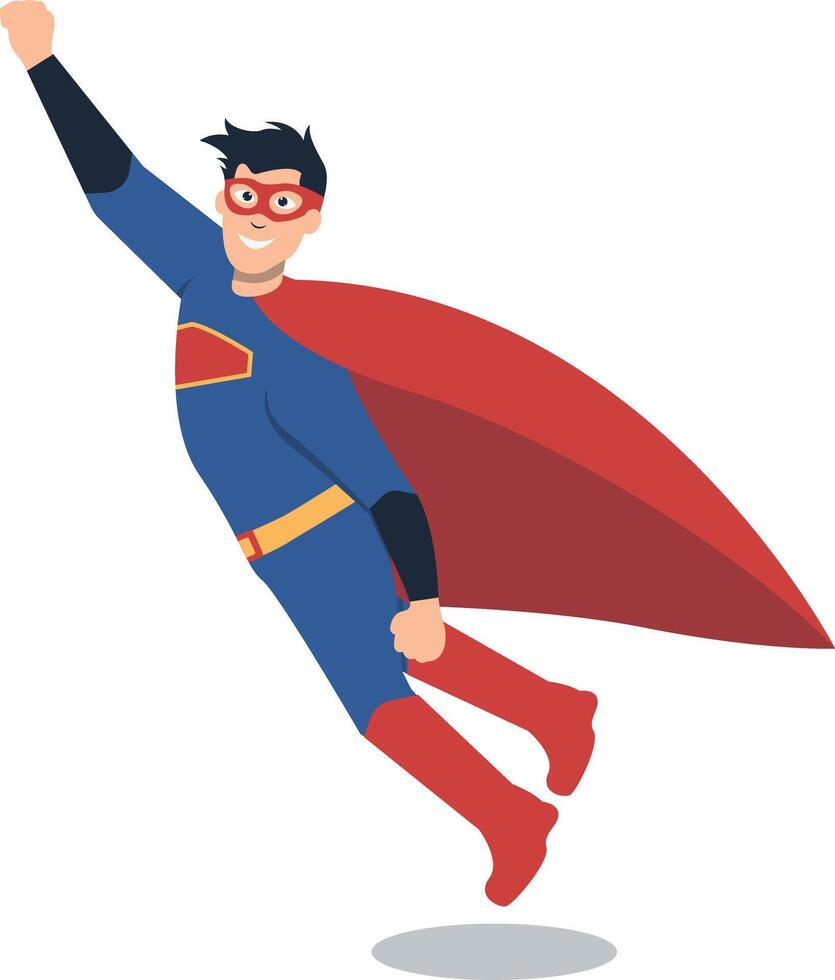 Male Superhero Character with Cartoon Design vector