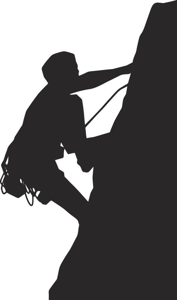 Black Silhouette of People Climbing. Illustration with Flat Design vector