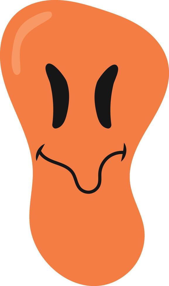 Psychedelic Melting Emoticon with Flat Design. vector