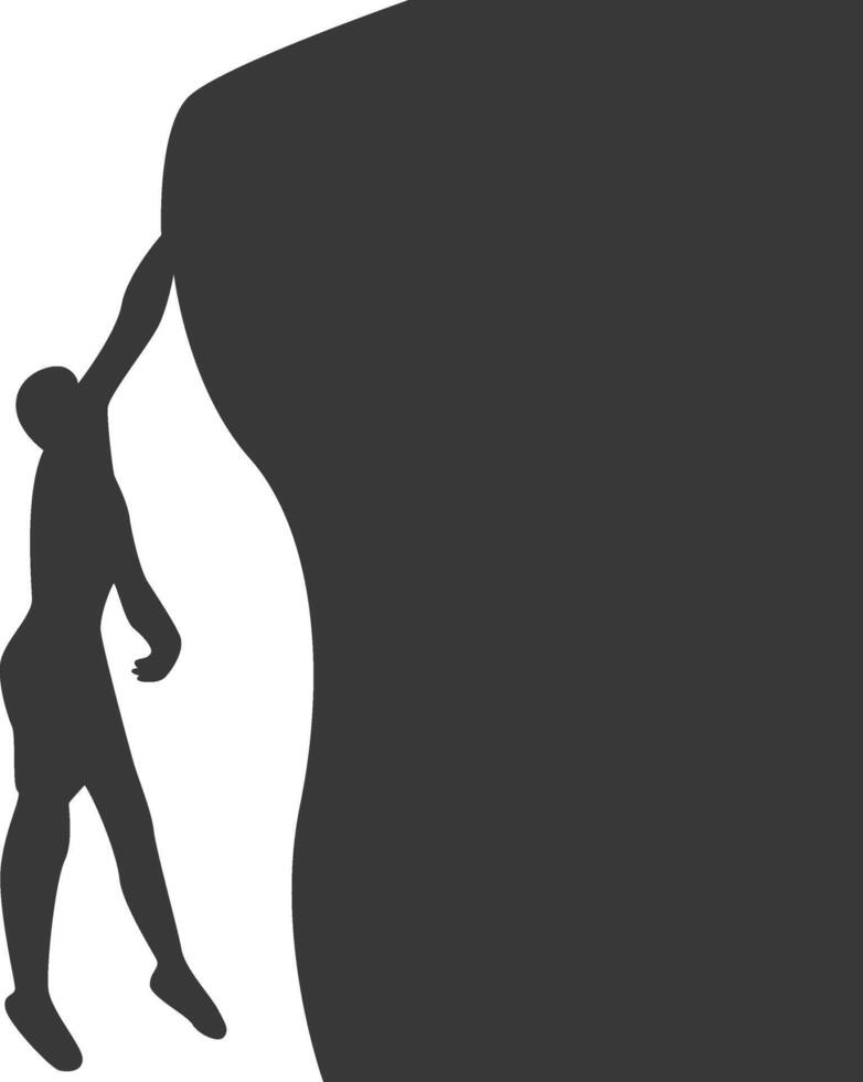 Silhouette of People Rock Climbing vector
