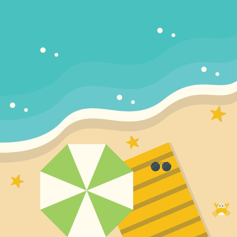 Illustration of Beach Background in Flat Design vector