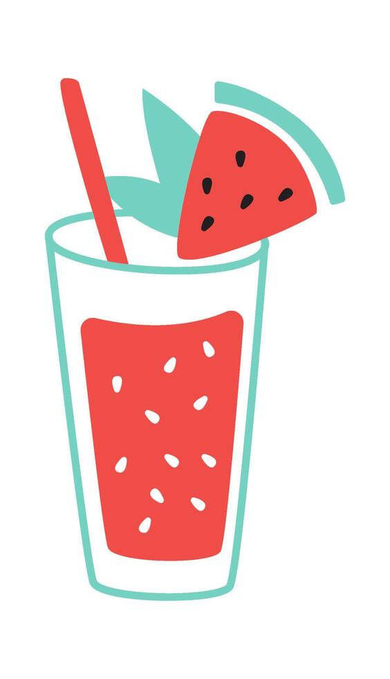 Cocktail With Watermelon Juice vector