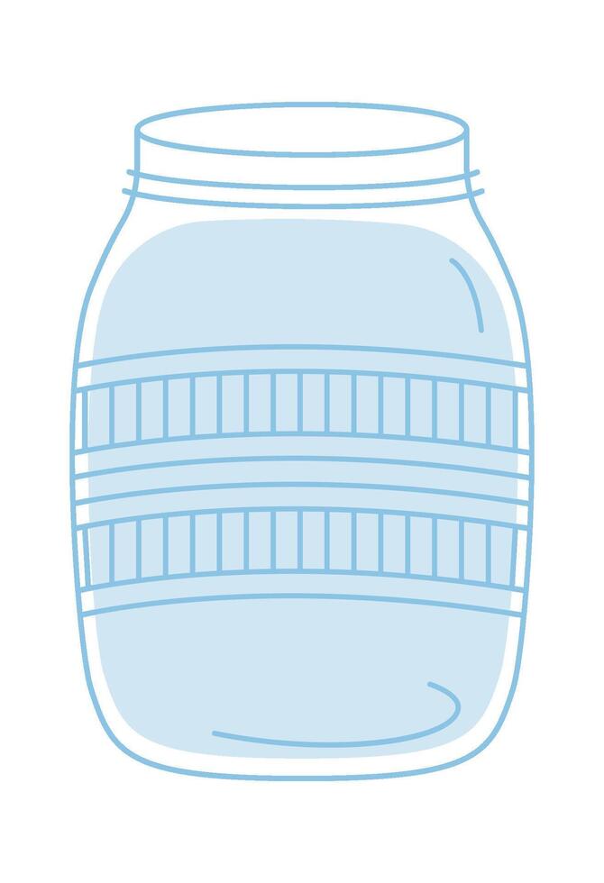 Glass Jar With Water Flat Illustration vector