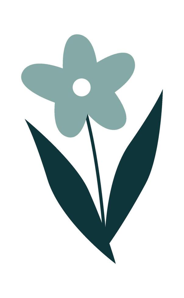 Flower On Stem Drawn Icon vector