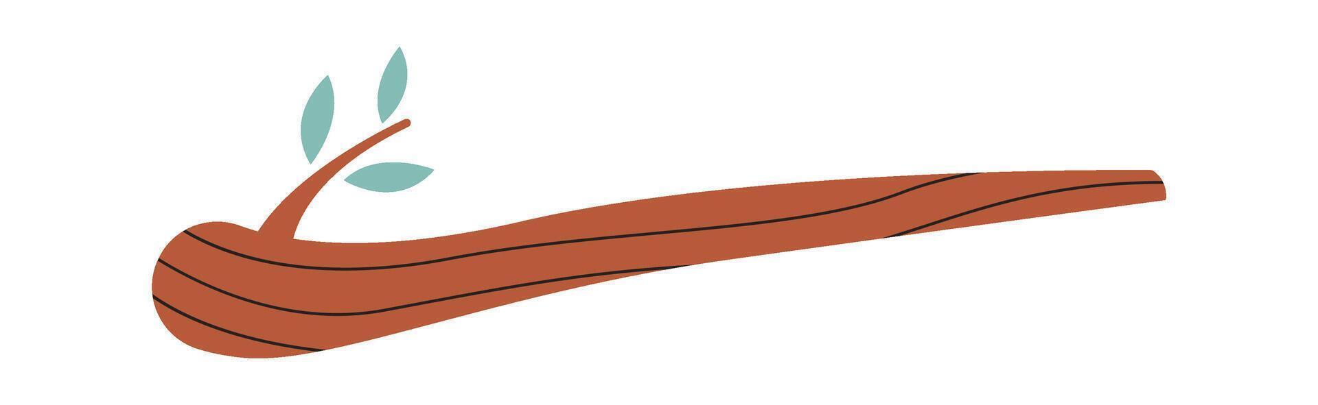 Log With Brunch And Leaves vector