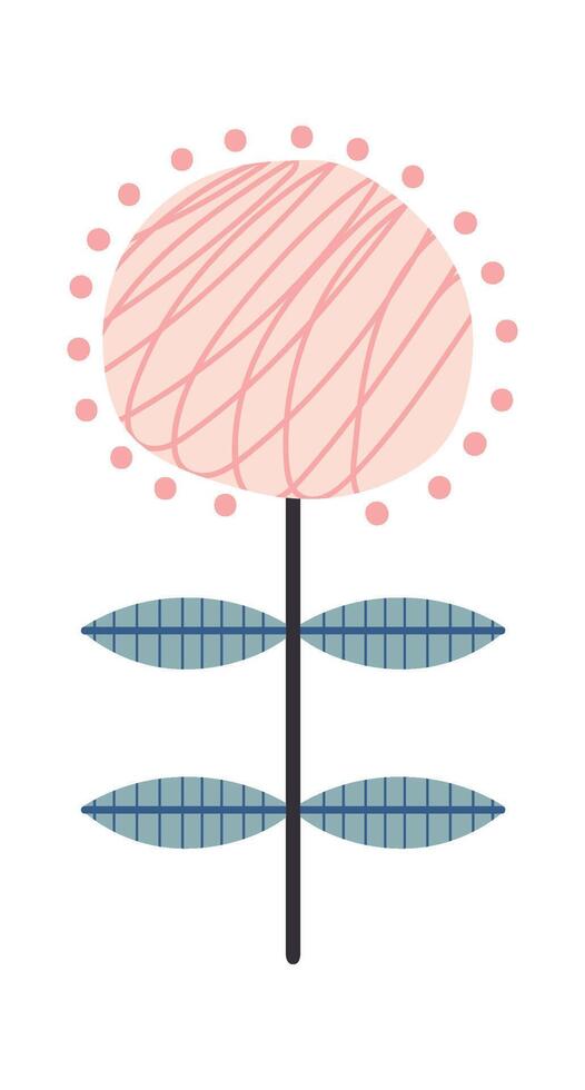 Abstract Round Flower Flat Illustration vector