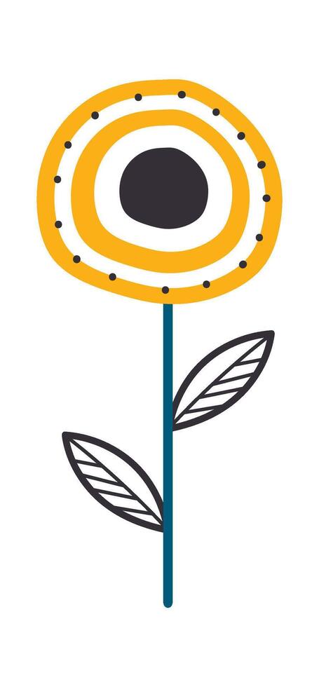 Abstract Round Flower Flat Illustration Icon vector