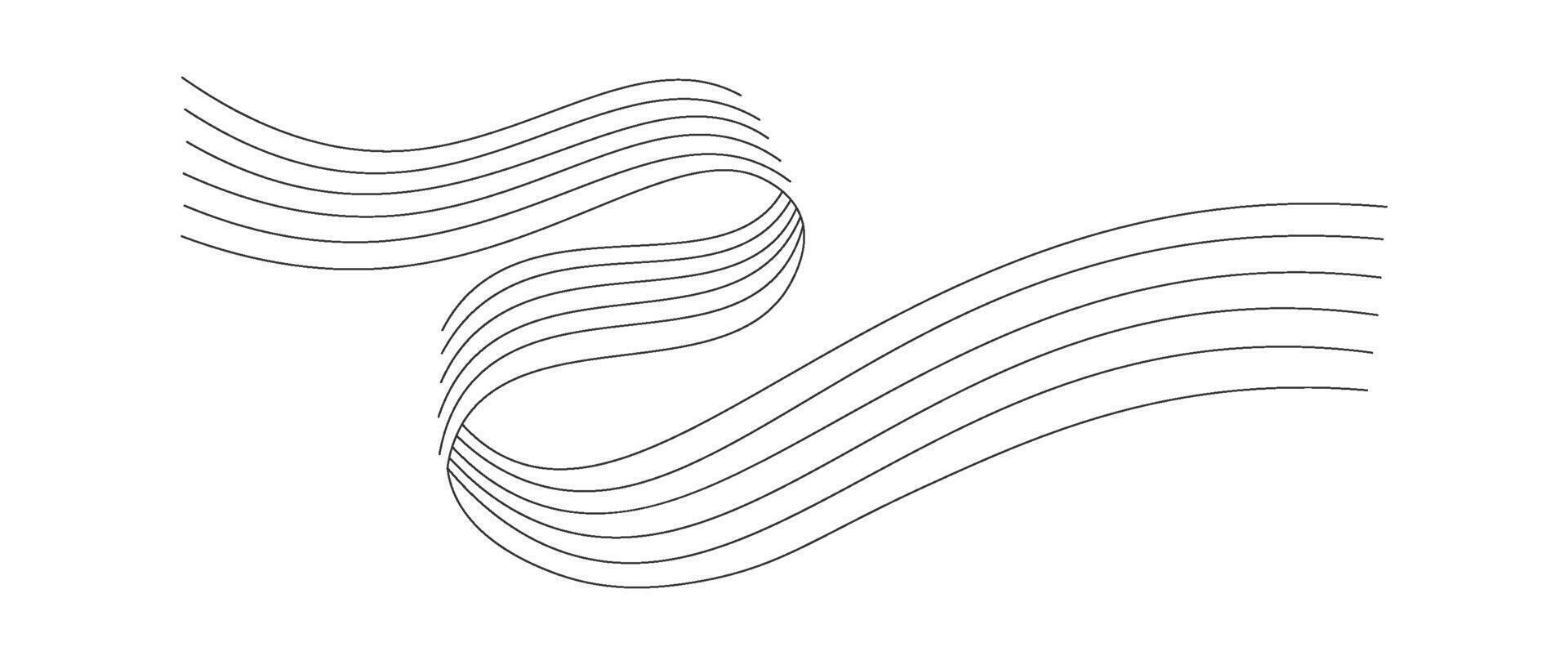 Curved Wave Lines Flat Illustration Hand Drawn Icon vector