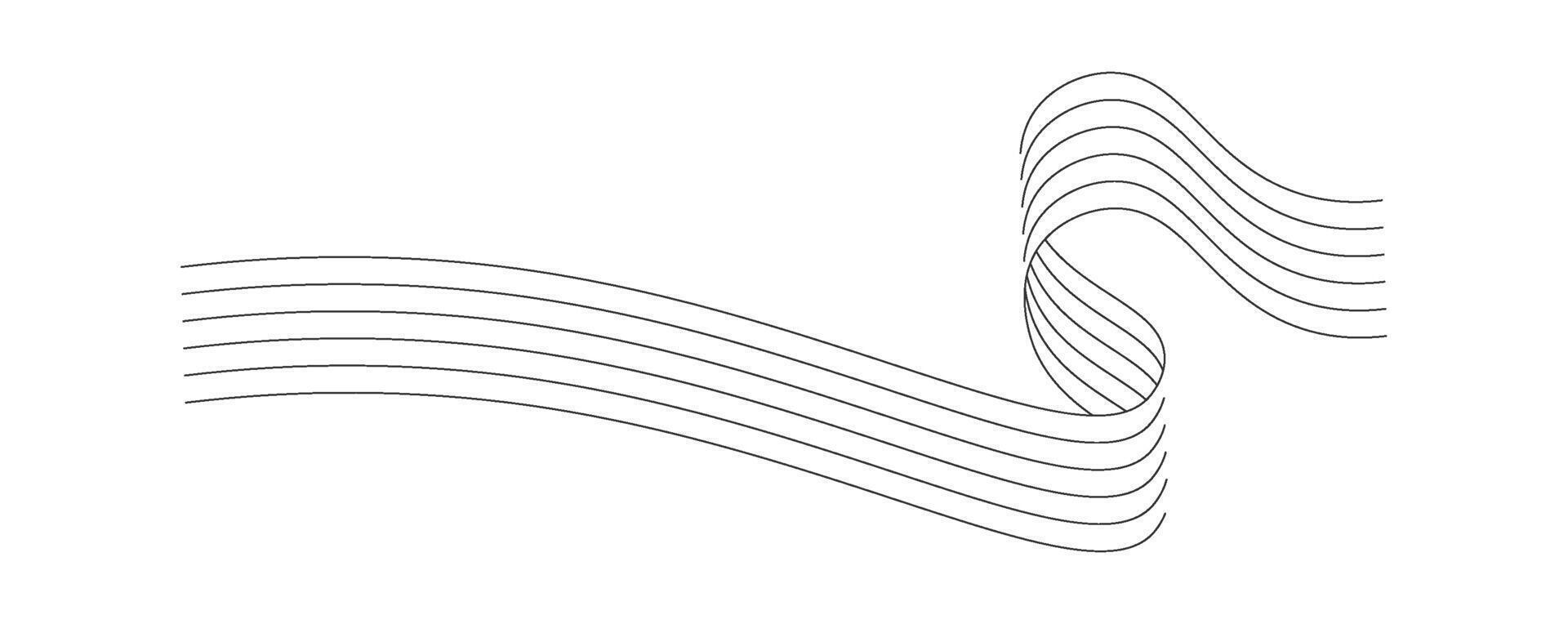 Curved Wave Lines Drawn Icon vector