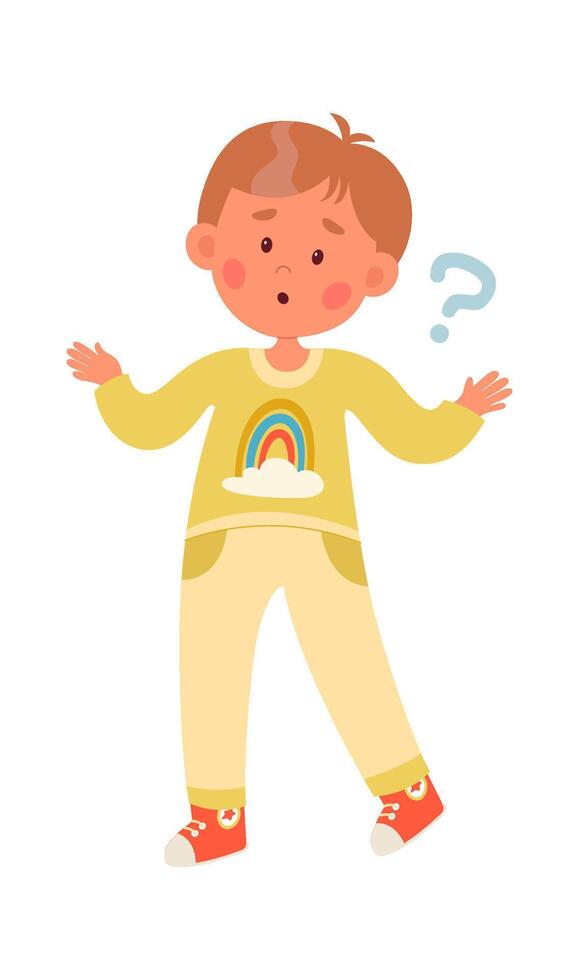 Child Boy Questioning Flat Illustration Icon vector