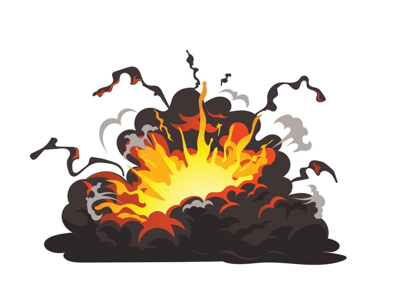 Boom Effect and Smoke Element, cloud bomb explosion illustration vector