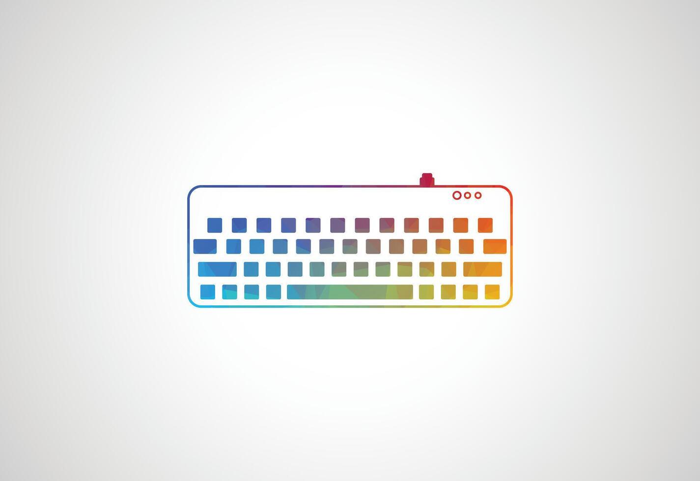 Colourful Low Poly with Computer Keyboard low poly logo design, illustration vector