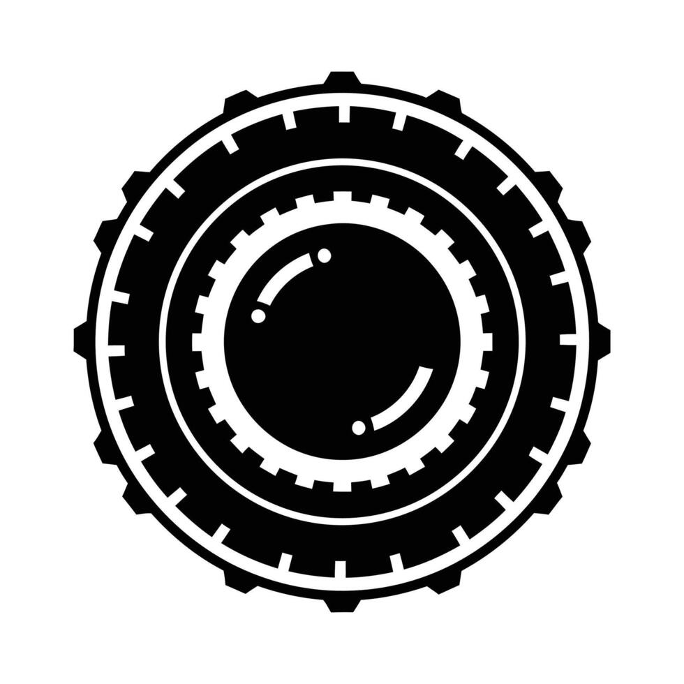 Abstract Gearlike Icon with Concentric Circles. vector