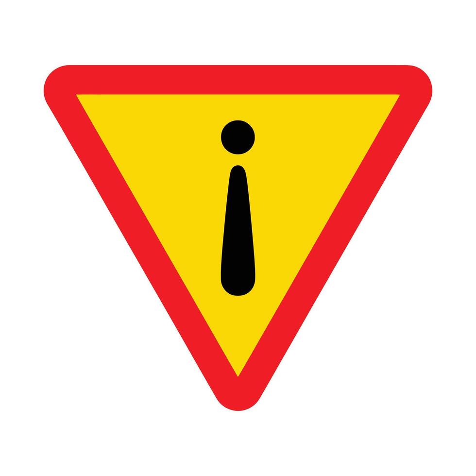 Triangular Warning Sign with Exclamation Point Symbol. vector
