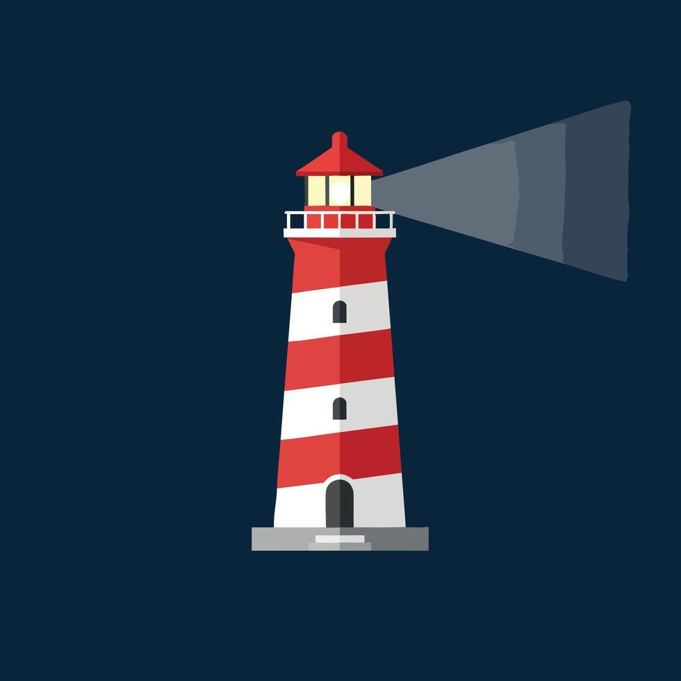 Illustration of a Red and White Lighthouse. vector