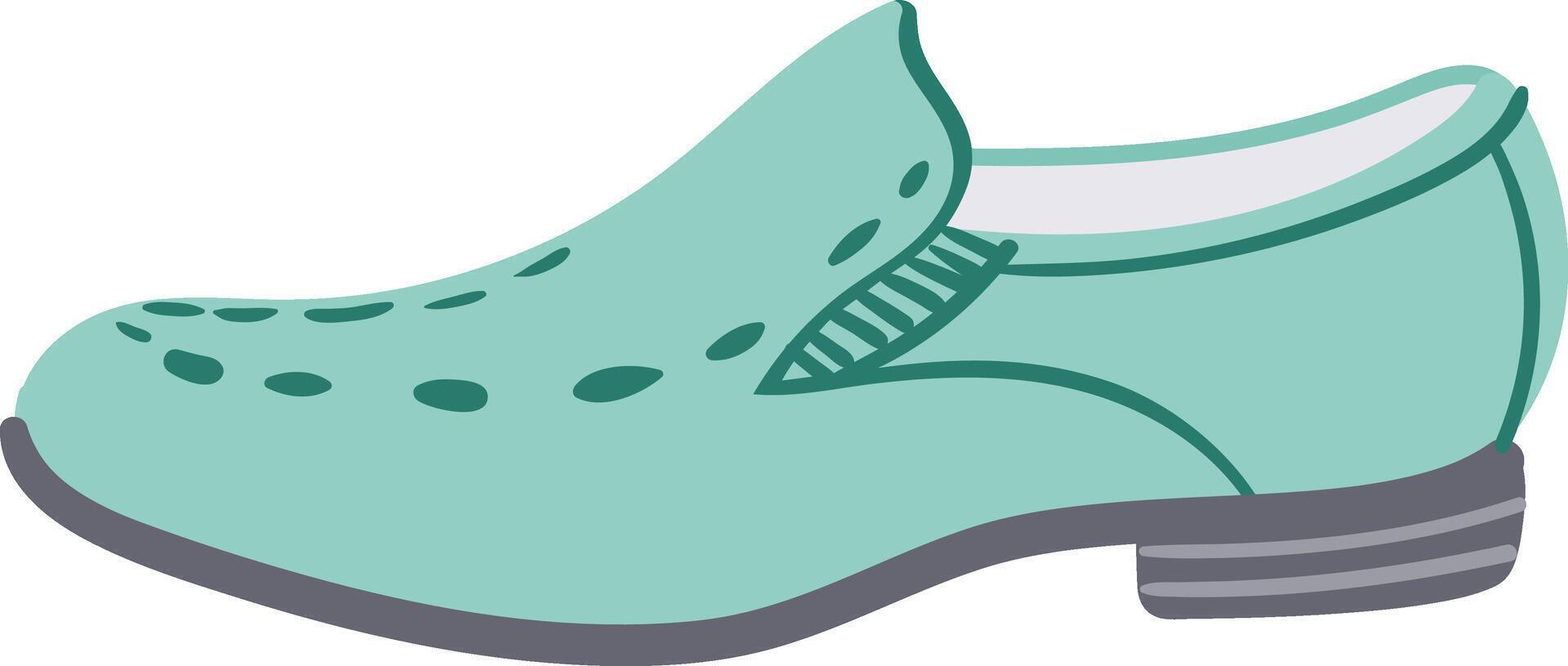 Comfortable light green loafer with small holes illustrating summer footwear, perfect for hot weather and casual occasions, providing breathability and style vector