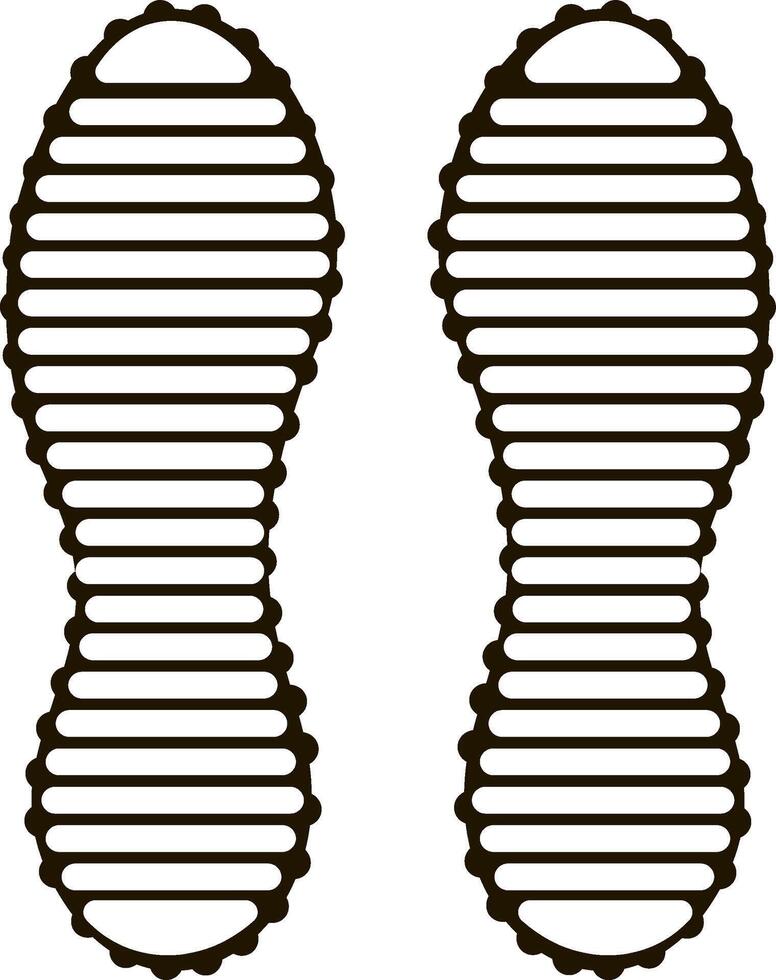 Shoe print showing tread and sole pattern, isolated on white background, representing walking, hiking, footwear, evidence, investigation, tracking, and outdoor activities vector