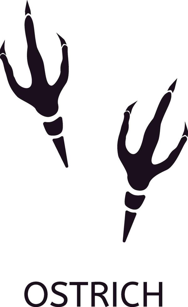 Ostrich footprints represent the unique tracks left by these large, flightless birds, showcasing their distinctive two toed feet adapted for running in arid environments vector