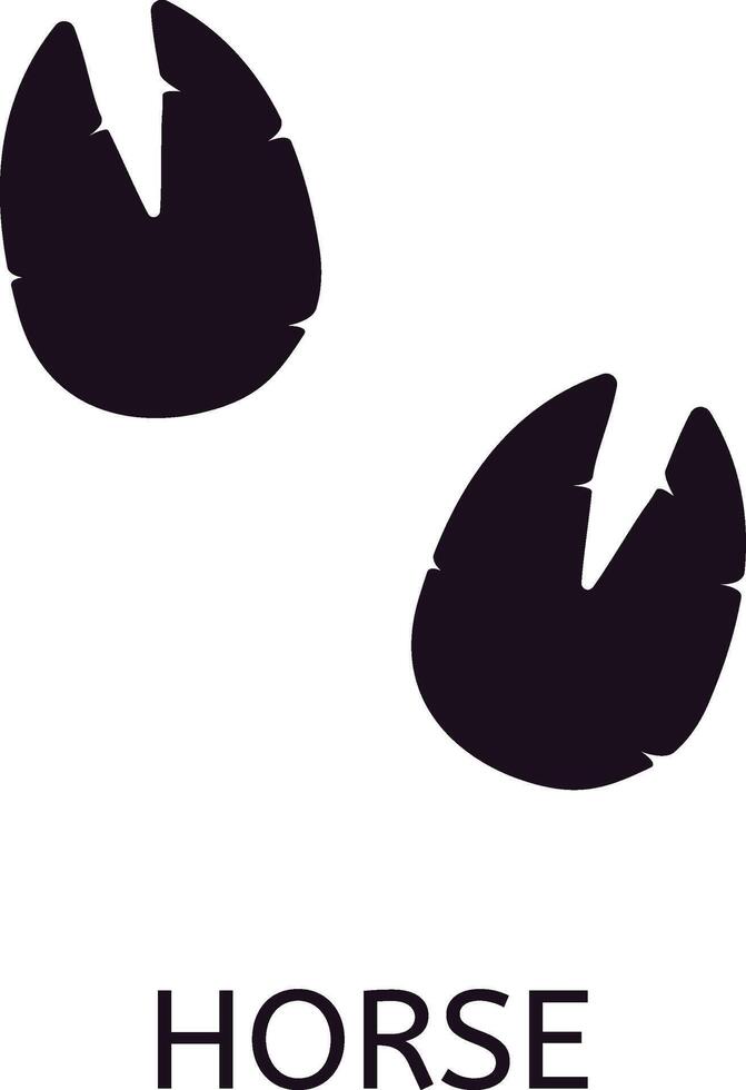 Horse footprints showing hooves shape and size creating a concept of wild nature, horse riding and freedom, perfect for zoology and veterinary projects vector