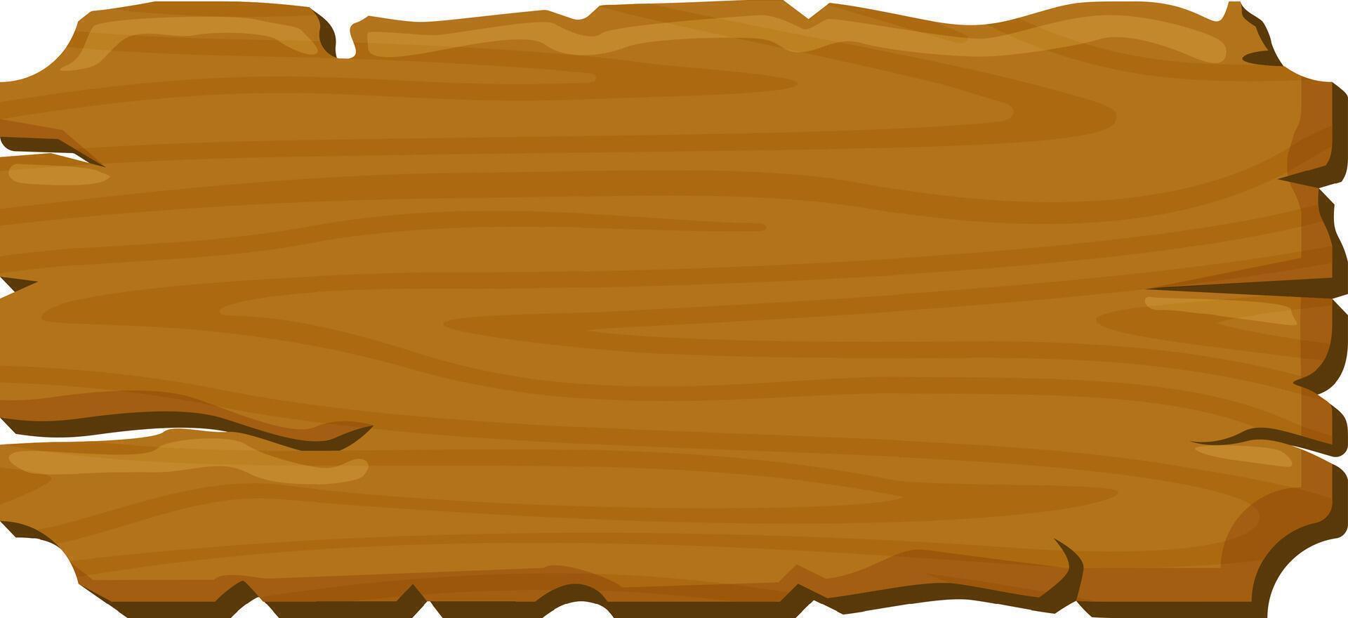 Empty wooden sign showing a textured surface with irregular edges, suitable for adding custom text or graphics, perfect for conveying rustic charm and natural appeal vector