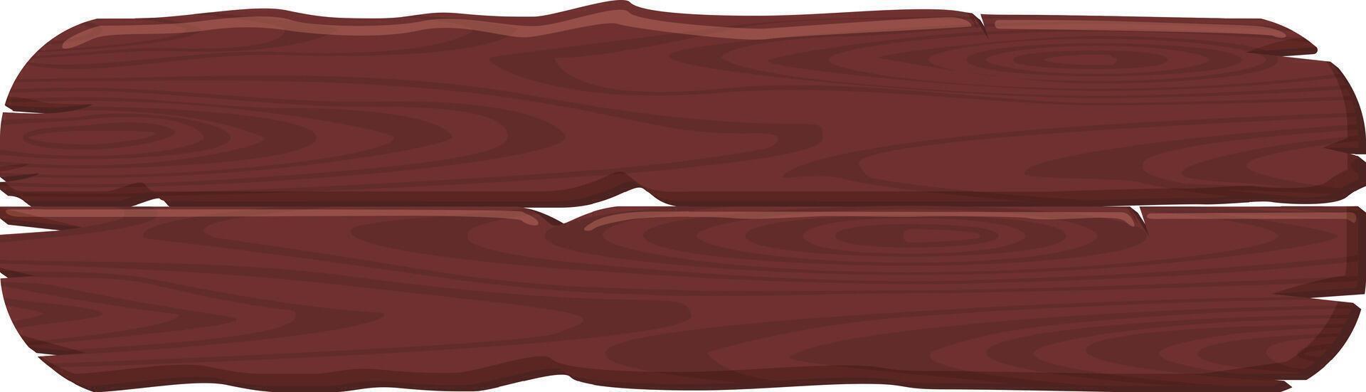 Two weathered mahogany planks forming an empty wooden sign, showcasing rich wood grain and providing an ideal canvas for custom text or graphics in a rustic style vector