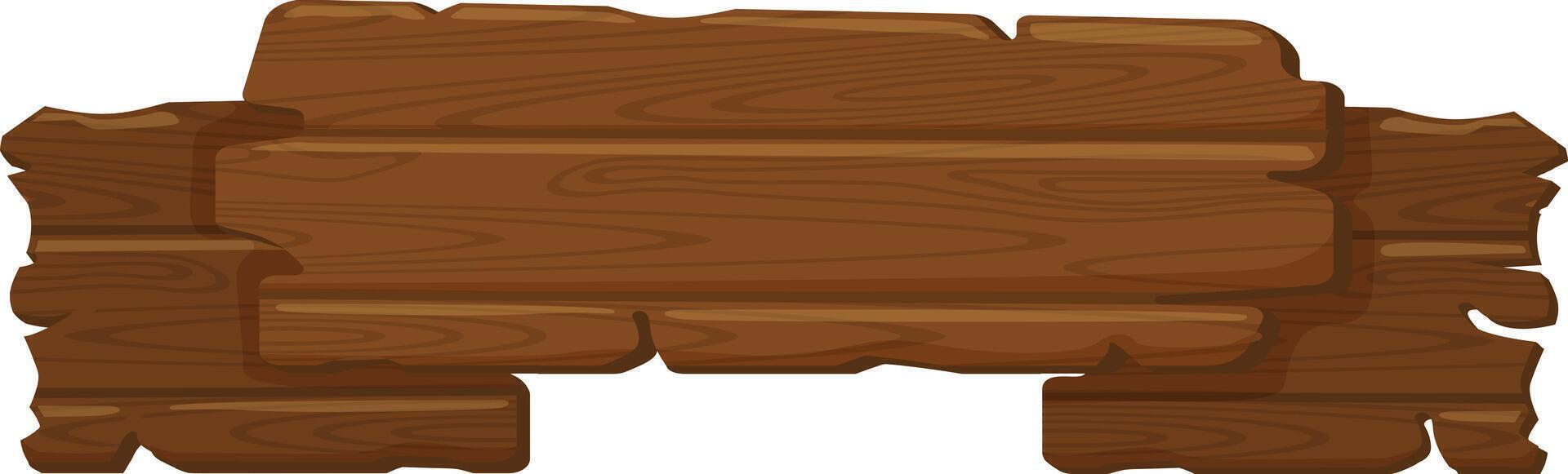 Wooden sign composed of rough planks with jagged edges creating a rustic and natural look, ideal for displaying custom messages or announcements with a touch of wild west style vector