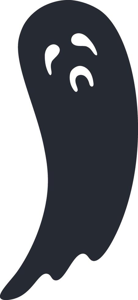 Dark ghost floating through the night, evoking the spirit of Halloween with a simple, spooky illustration ideal for themed projects and festive celebrations vector