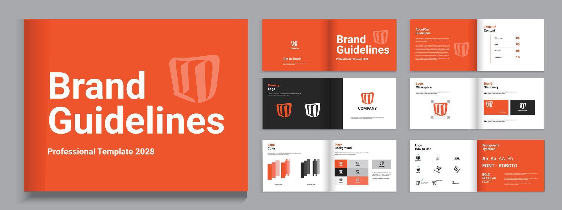 Brand guidelines brand identity template brand style guide vector