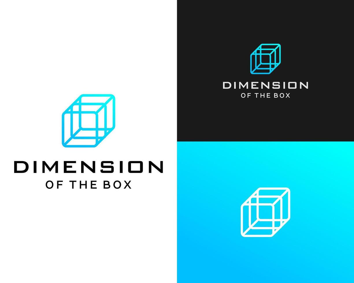 Dimension of the Box Logo Modern 3D Cube Design vector