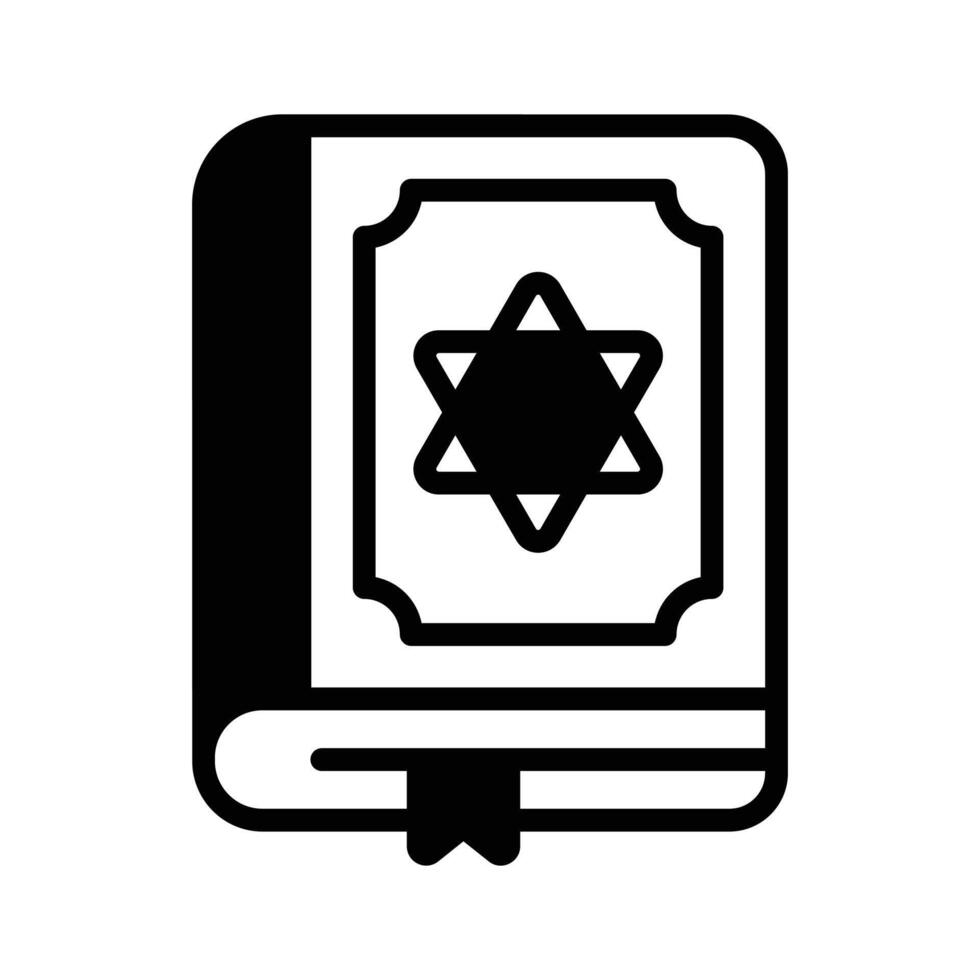 Easy to use glyph icon of open archaeology book. vector