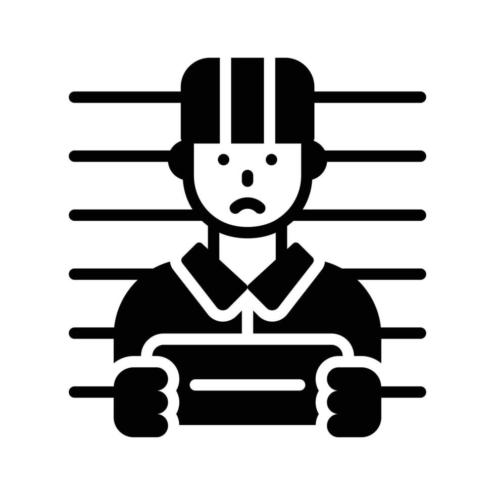 Easy to edit glyph icon of mugshot photograph board vector